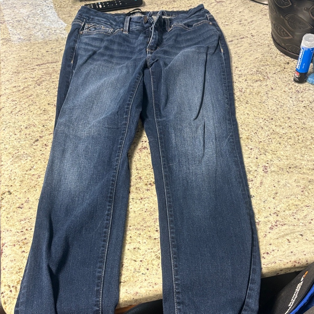 Buckle Dark Blue Straight Leg Women's Jeans